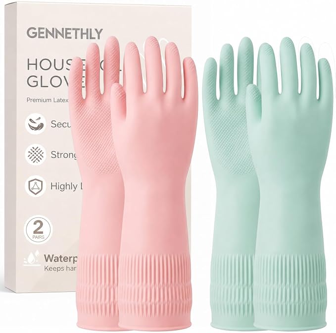 Rubber Dishwashing Gloves, Reusable Cleaning Dish Gloves by Unknown