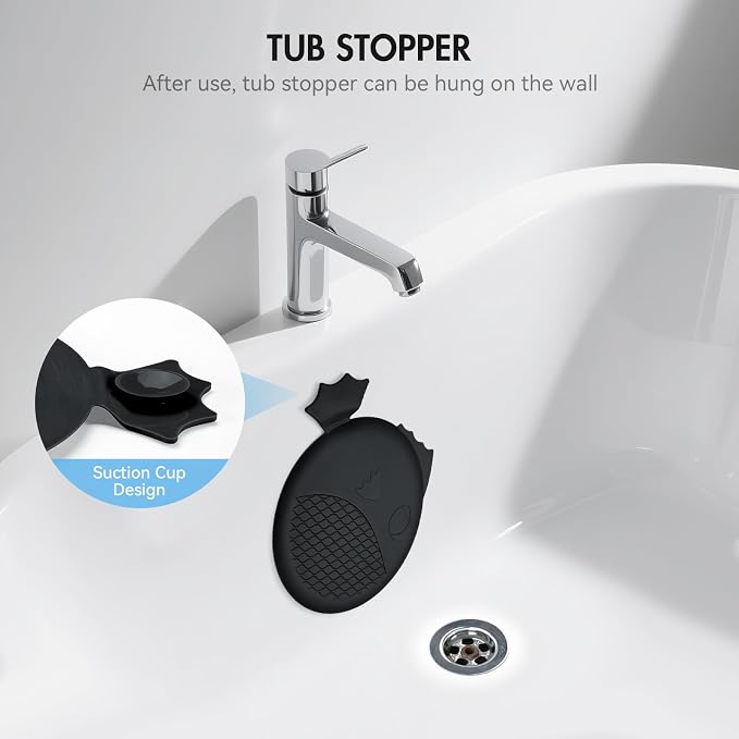 TRAPMATE Tub Stopper Bathtub Drain, Patented 5.9" Silicone Drain Plug Cover - Image 4
