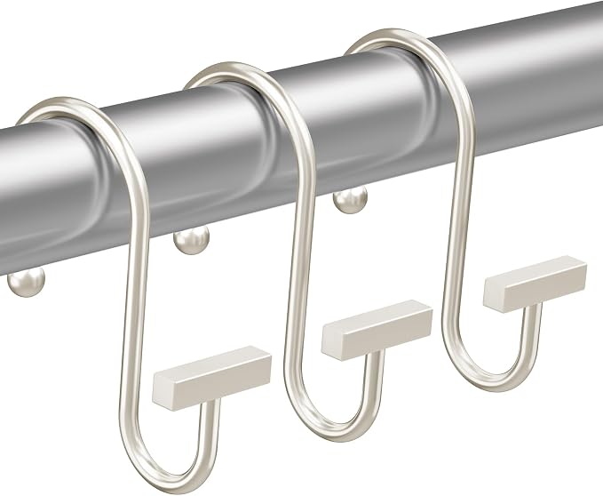 Bathway Shower Curtain Hooks, Shower Curtain Rings Rust Proof, T-Bar Design by Bathway