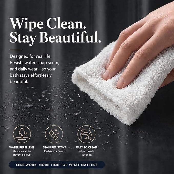 EHZNZIE Dark Grey Shower Curtain Liner 72x72, PEVA Waterproof Bath Curtain - Image 6