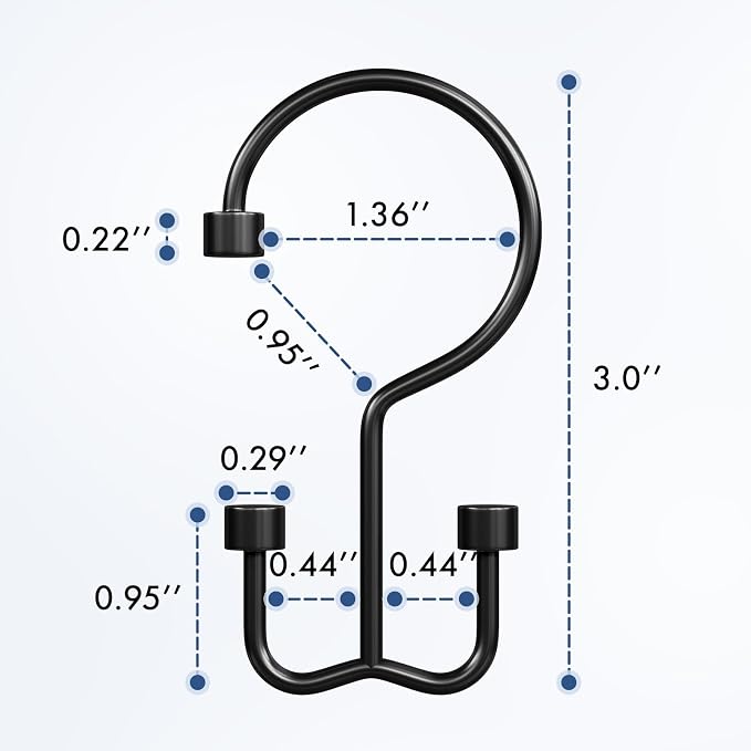 Bathway Shower Curtain Hooks Matte Black Shower Curtain Rings, Metal Shower - Image 2
