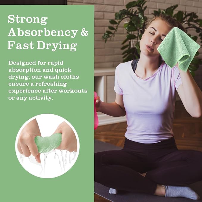 Washcloths 20 Pack Face Towels, Highly Soft Wash Cloths | Hand Towels, Fast - Image 5