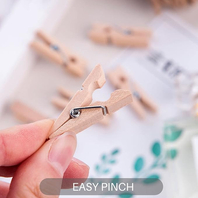 100Pcs Mini Wooden Clothespins, 1.4in Small Clothes pins - Image 8