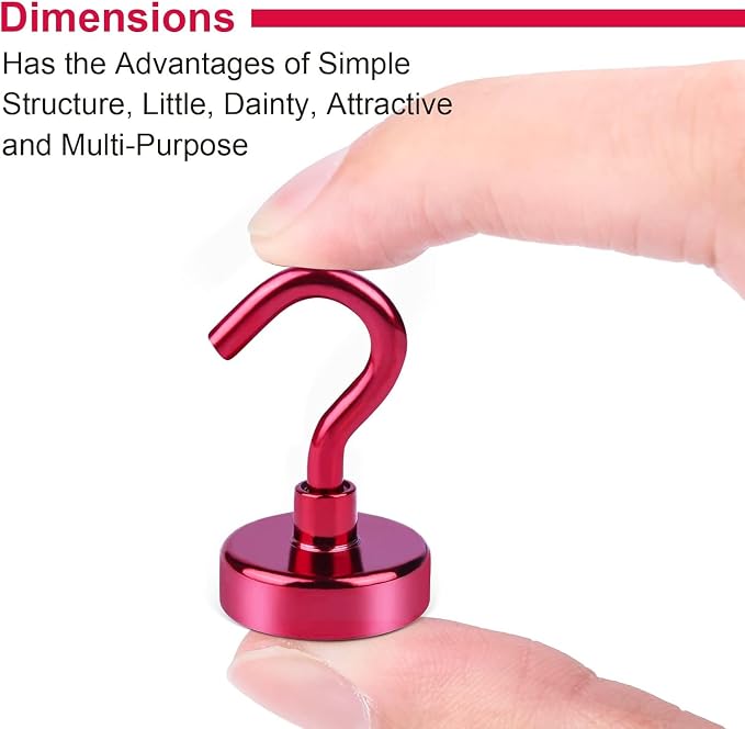 DIYMAG Magnetic Hooks 20pcs 30lbs Cruise Essentials 2026 Magnet Hook Red - Image 5