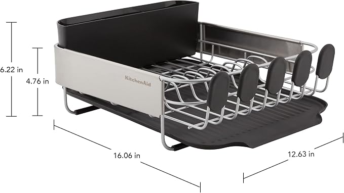KitchenAid Compact, Space Saving Rust Resistant Dish Rack - Image 7