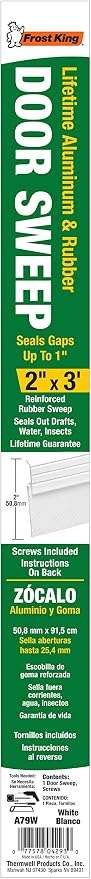 Frost King A79WHA Premium Aluminum and Reinforced Rubber Door Sweep 2-Inch by - Image 2