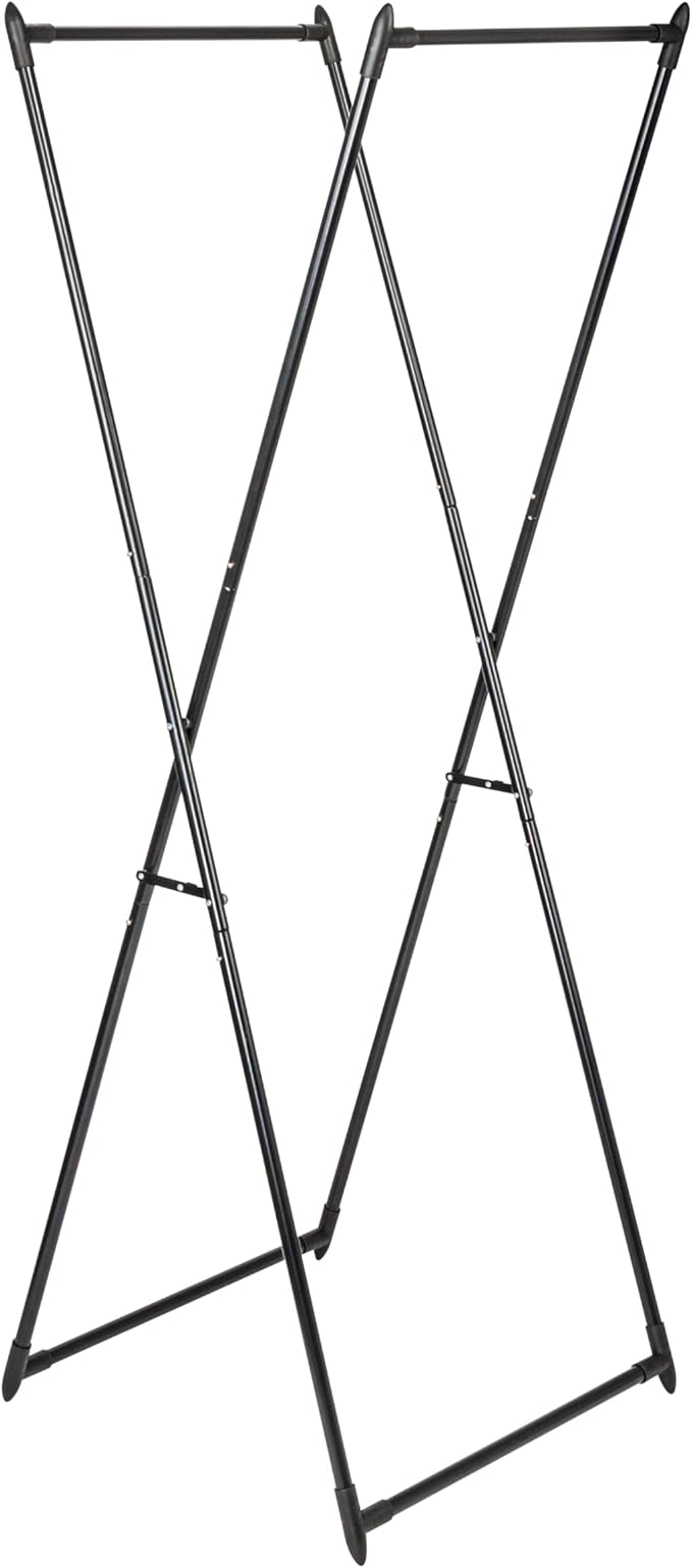 Household Essentials Valet Folding Clothes Rack, Strong Metal X-Frame, Chic by HouseholdEssentials