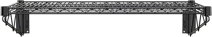 18" x 36" Black Epoxy Wire Wall Mount Shelf