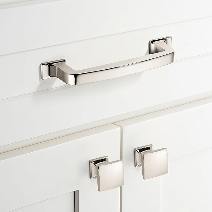 Khtumeware 10 Pack Polished Nickel Cabinet Pulls & Drawer Handles - 3-3/4 Inch, Kitchen Cabinet Hardware