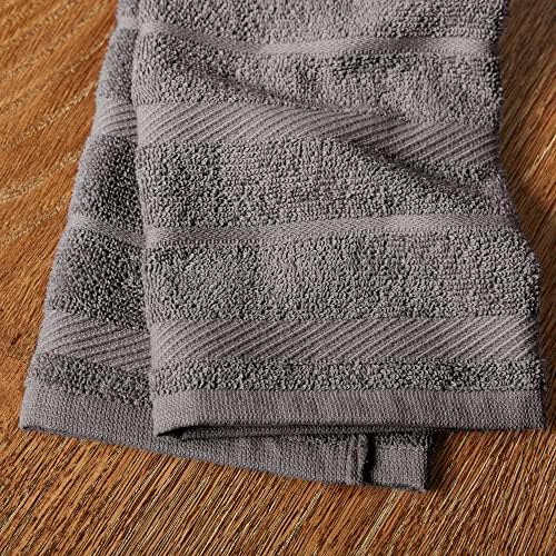 KitchenAid Albany Kitchen Towel 4-Pack Set, Charcoal Grey/White - Image 4