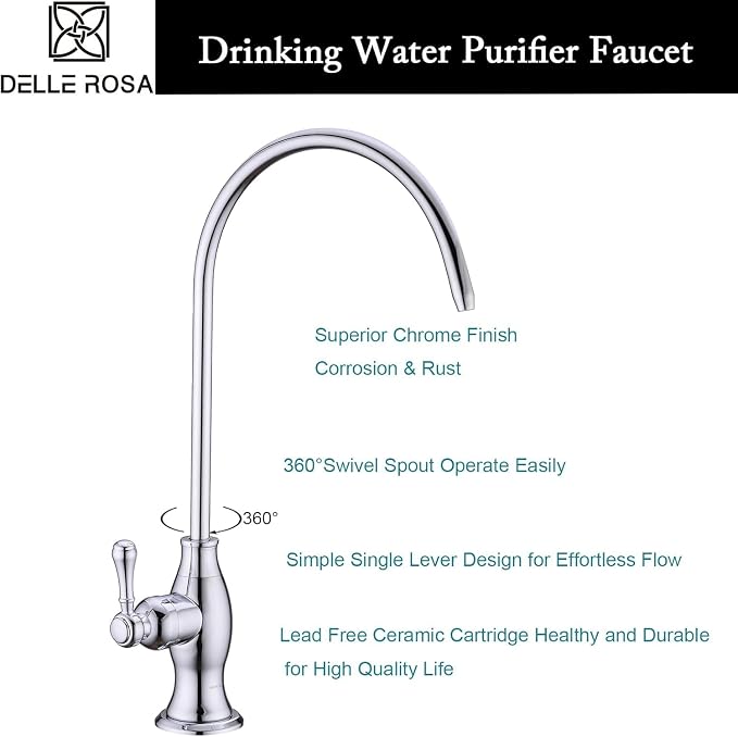 Delle Rosa Drinking Water Purifier Faucet, Commercial Water Filtration Faucets - Image 2