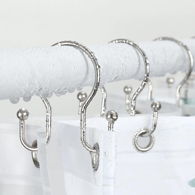 Shower Curtain Hooks, Stainless Steel Shower Curtain Hangers, Metal Shower - Image 2