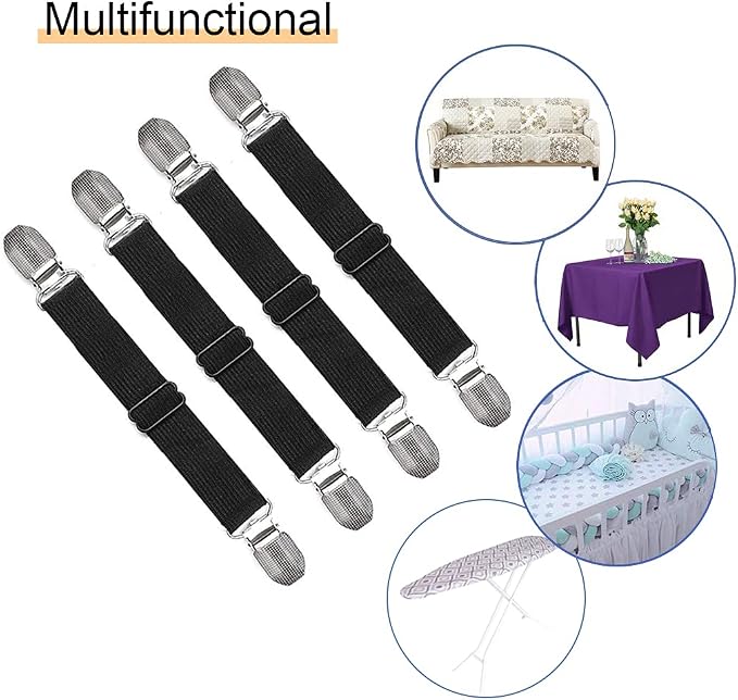 4Pcs Adjustable Crisscross Fitted Sheet Band Straps Grippers Suspenders - Image 6