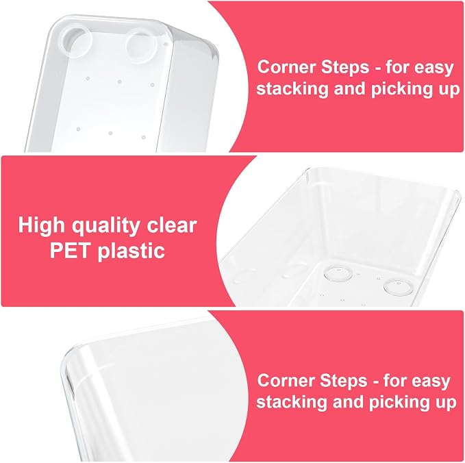 15 Pcs Clear Plastic Drawer Organizer, Makeup & Vanity Organizer | 4-Size - Image 4