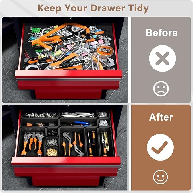 A-LUGEI【Large Size】【5 Pcs】 Tool Box Organizer Tray Divider Tool Chest | 【 - Image 4