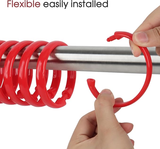 Red Shower Curtain Hooks - Image 3