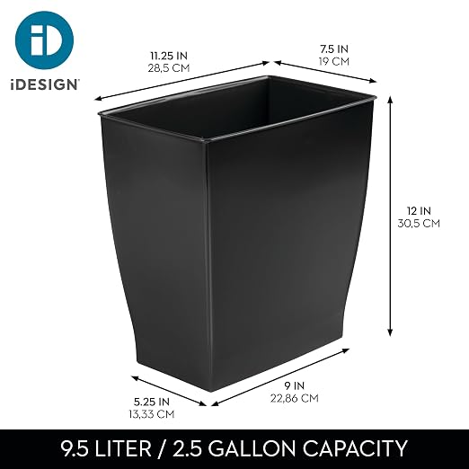iDesign Small Plastic Bathroom Trash Can, - Image 4