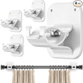 No Drill Curtain Rod Brackets-20LB, 4 Pack Self Adhesive Curtain Rod Holder | by JHCJHC