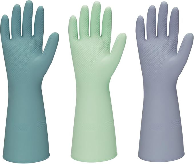 Rubber Kitchen Dishwashing Gloves by Yunaeduo