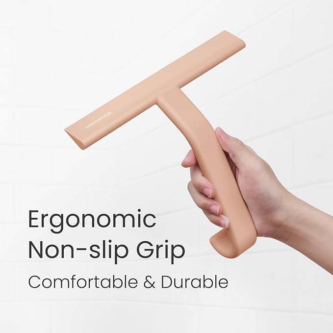 JustHang Shower Squeegee with Built-in Hook, 10-Inch Terracotta | Award-Winning - Image 6