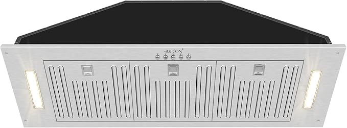 Akicon 36 Inch Range Hood Insert, Ultra Quiet Stainless Steel Ducted Insert/Built-in Kitchen Vent Hood with Powerful Suction, LED Lights and Dishwasher Safe Filters, 3-Speeds 600 CFM