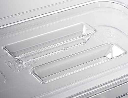 CURTA 6 Pack NSF Food Pan Cover, 1/2 Size Clear Polycarbonate Lid with Handle for Commercial Food Pan, Dishwasher & Freezer Safe Plastic Clear
