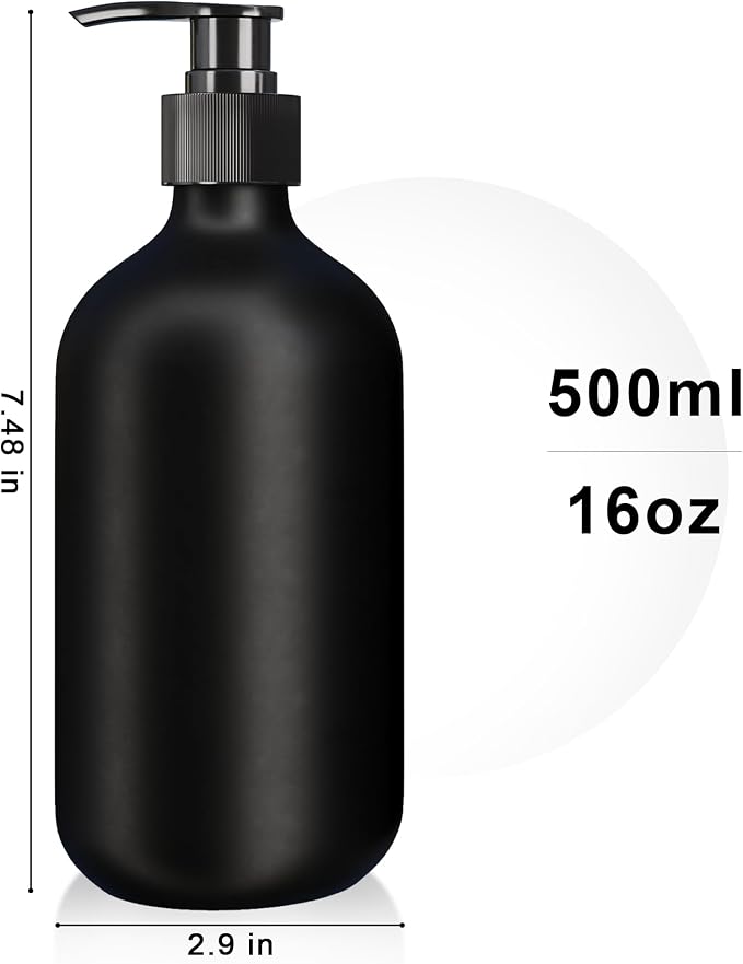 2Pcs Black Soap Dispenser, 16oz Plastic Dish & Hand Soap Dispenser - Image 6