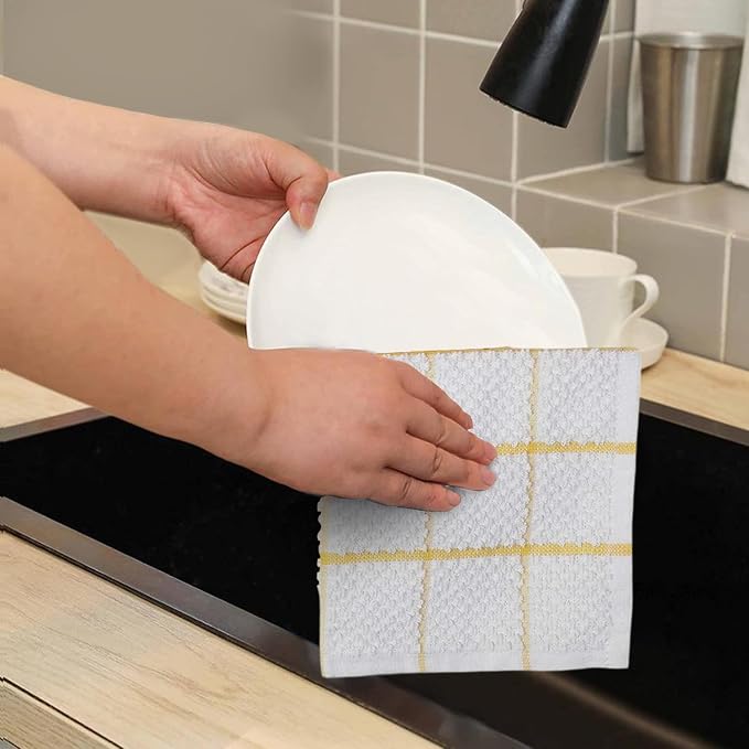 AMOUR INFINI Cotton Kitchen Dish Cloths Set of 8 – Highly Absorbent, Super Soft - Image 5
