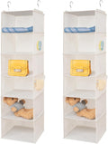 6 Shelves Hanging Closet Organizer, 2 Pack Hanging Storage by BrilliantJo
