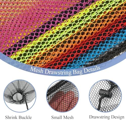 6 Pack Mesh Bag Drawstring for Storage, 14 x 17 Inch Net Bags - Image 3