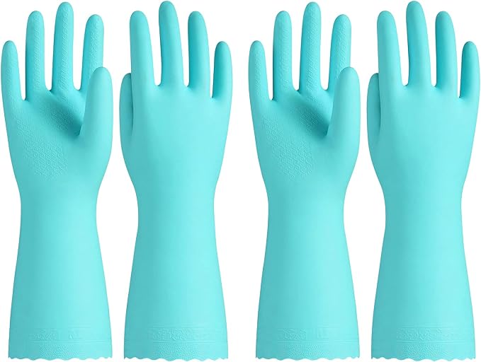 PACIFIC PPE 2 Pairs Dishwashing Gloves, Cotton Flocked Liner, Medium | by PACIFICPPE