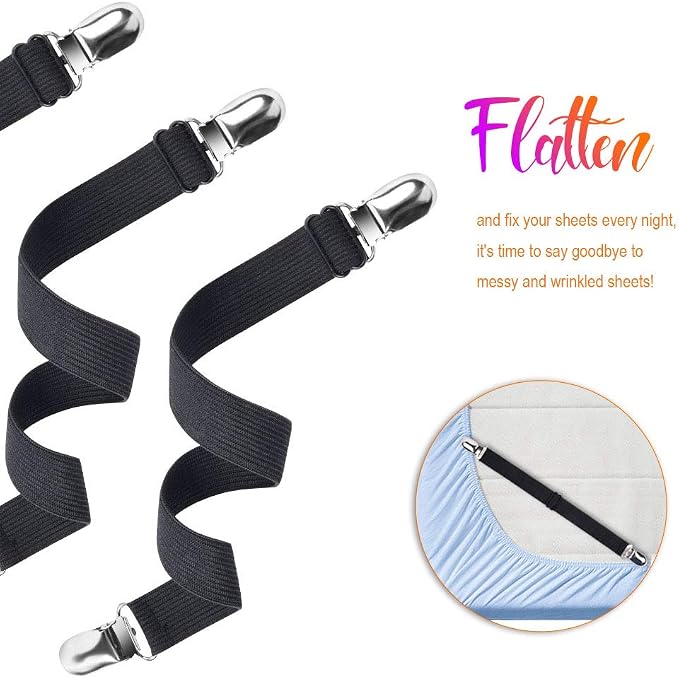 Sopito Sheet Straps, Adjustable Elastic Bed Sheet Holder, Non-Slip Strong - Image 5