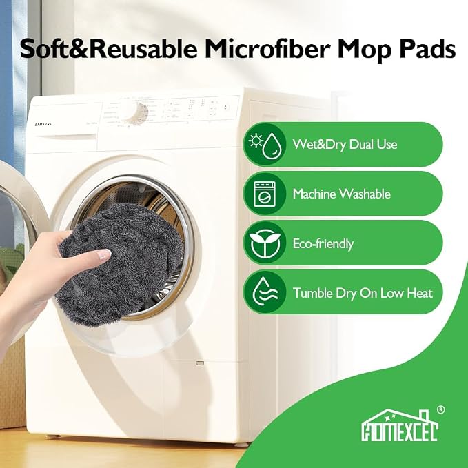 HOMEXCEL Reusable Microfiber Mop Pads Compatible - Image 5
