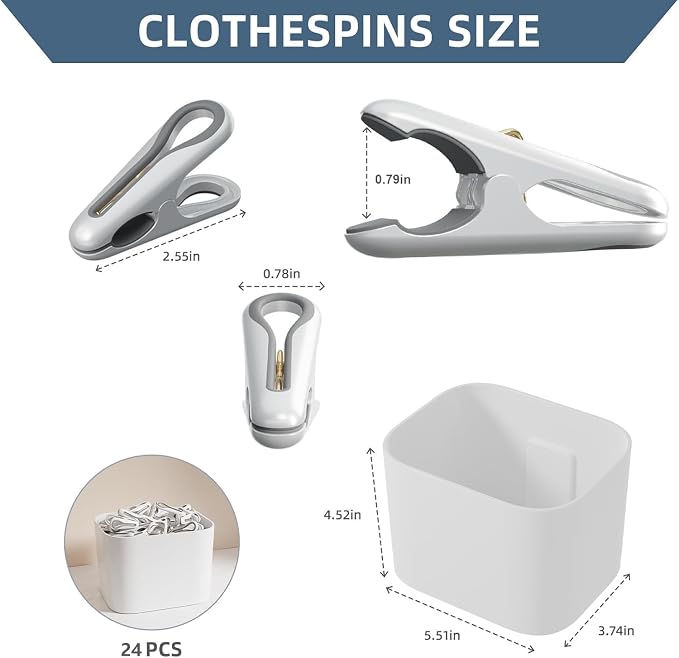 Plastic ClothesPins Heavy Duty Out door 24 Pack - Image 2