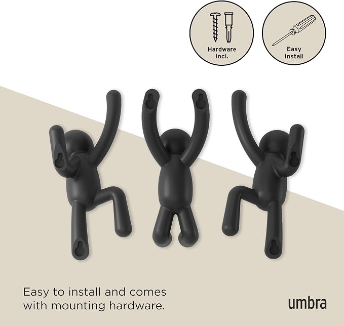 Umbra Buddy Wall Hooks, Decorative Wall Mount Coat Hooks, holds 5lbs per hook - Image 6