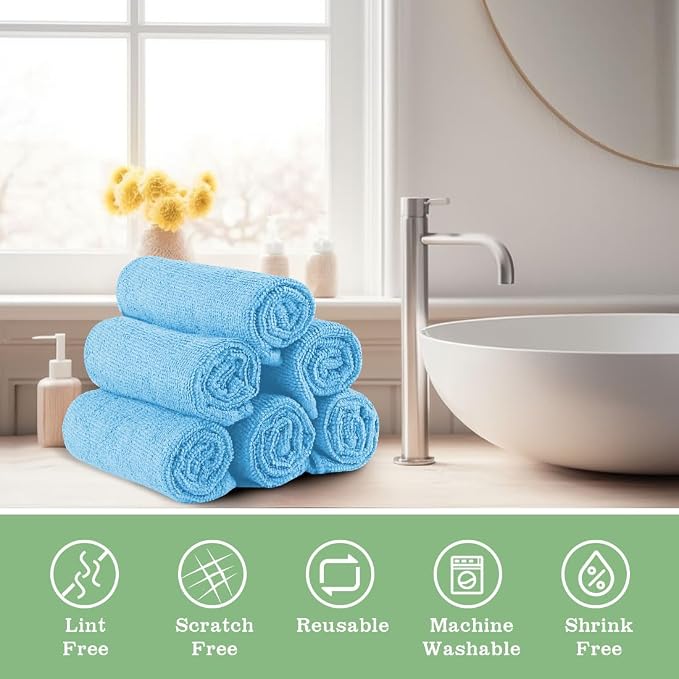 Washcloths 10 Pack Face Towels, Highly Soft Wash Cloths | Hand Towels, Fast - Image 5