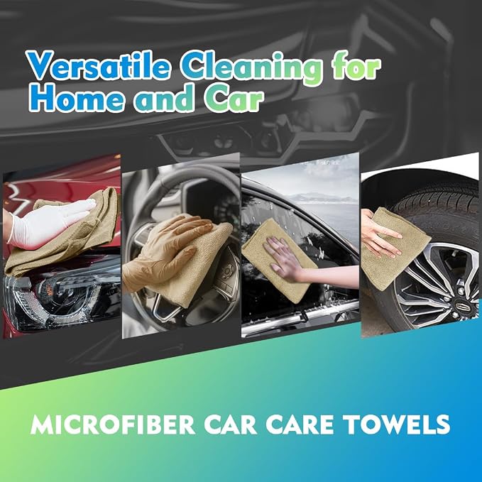 HOMEXCEL Brown Microfiber Cleaning Cloth 6 Pack 12.5 x 12.5 inch Microfiber - Image 4