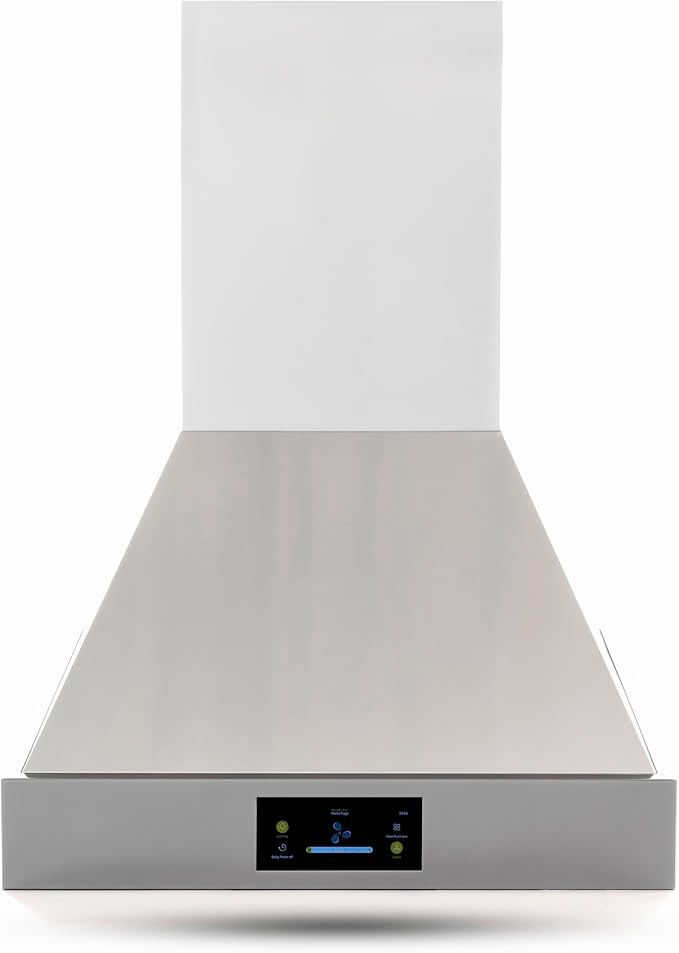 36 Inch Professional Range Hood, 1000 CFM Wall Mount Vent Hood with Efficient, Ultra-Quiet Multi-Speed DC Motor, LED Lights - Stainless Steel