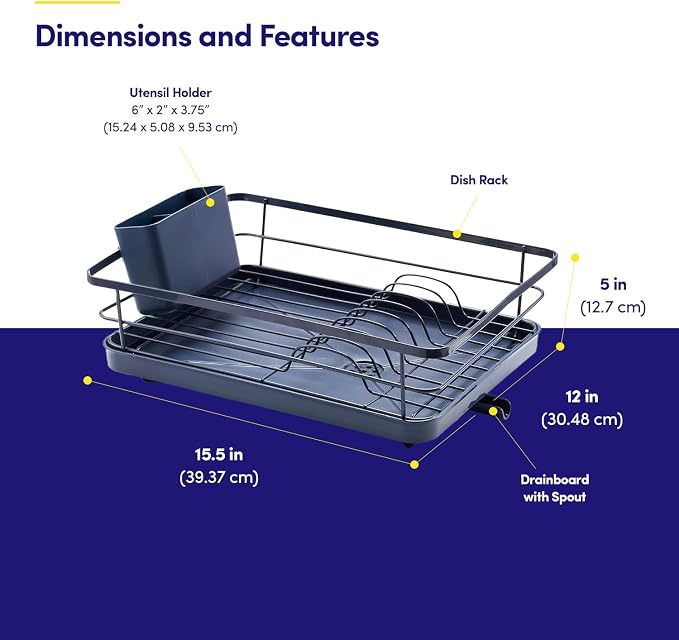 Dish Drying Rack 3 Piece Dish Drainer - Image 2