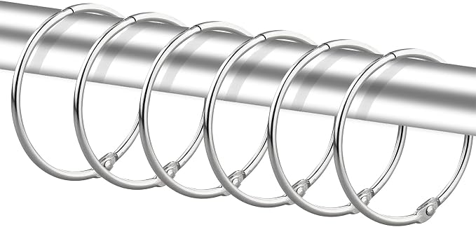 24 Pack Shower Curtain Rings, Rustproof Decorative Shower Curtain Hooks Metal by TCMAO