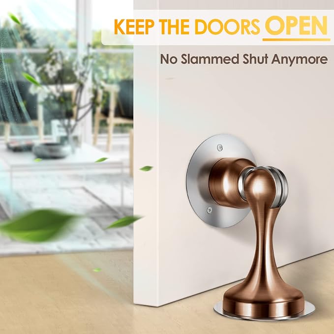 Door Stoppers Magnetic Door Catch, Stainless Steel Magnetic Door Stop 2 Pack - Image 2