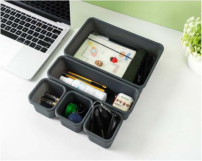 Gonice 18 PCS Black Desk Drawer Organizer Tray, Interlocking Drawer Organizers - Image 6
