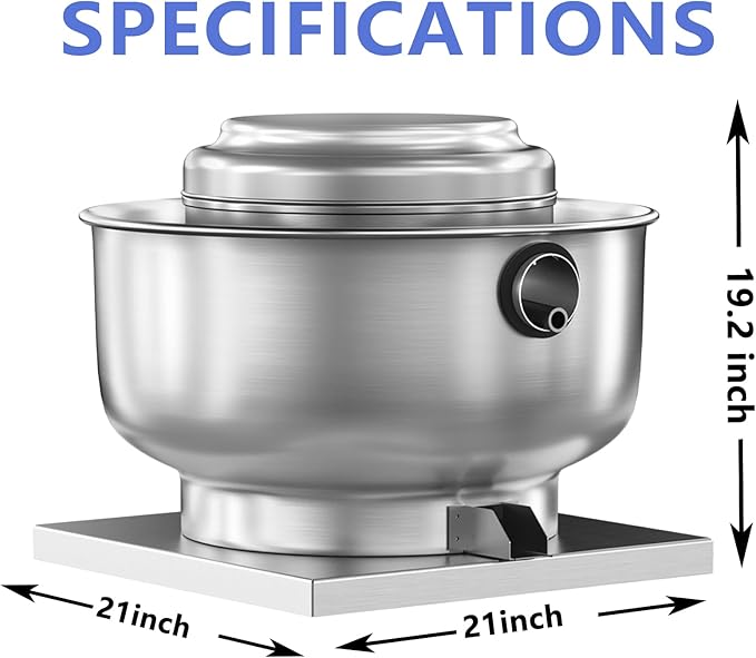 Food Truck Low Profile Exhaust Hood System Includes a 5FT Stainless Steel Commercial Exhaust Hood and an 0.25HP Restaurant Canopy Hood Grease Rated Exhaust Fan