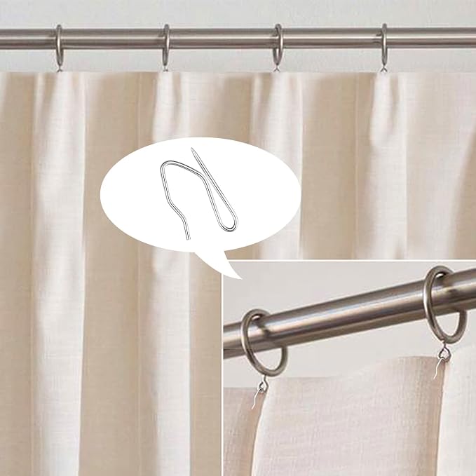Sopito 200Pcs Curtain Hooks for Door Window Shower Curtain, Durable Metal - Image 7