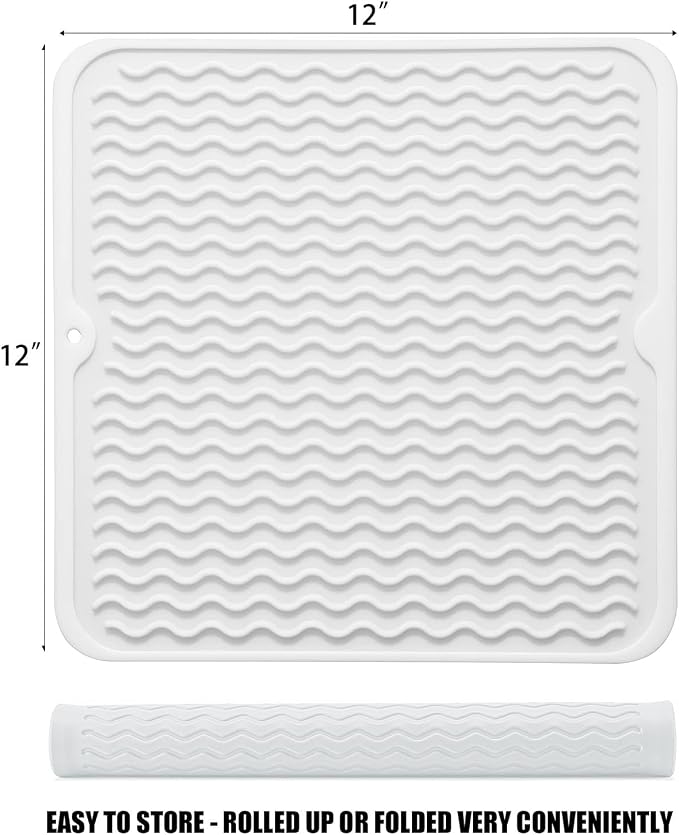 Silicone Dish Drying Mat, Non-Slip Easy Clean Sink Mat, Large Heat-resistant - Image 2