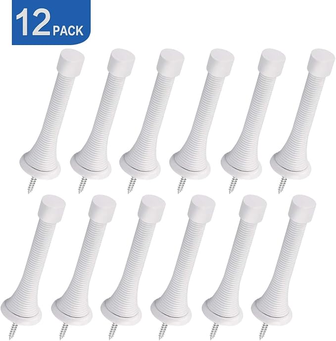 HOMOTEK 12 Pack Spring Door Stops, 3-1/8” Heavy Duty Door Stop - Image 7