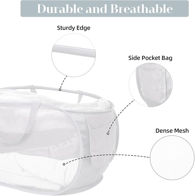 4 Pack Foldable Laundry Basket Hamper, Collapsible Laundry Baskets - Image 6