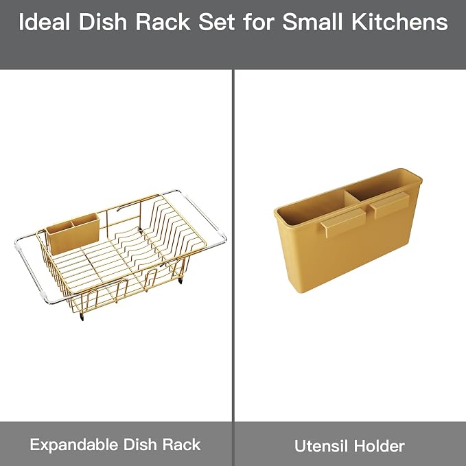 Gold Dish Drying Rack Over The Sink - Image 9