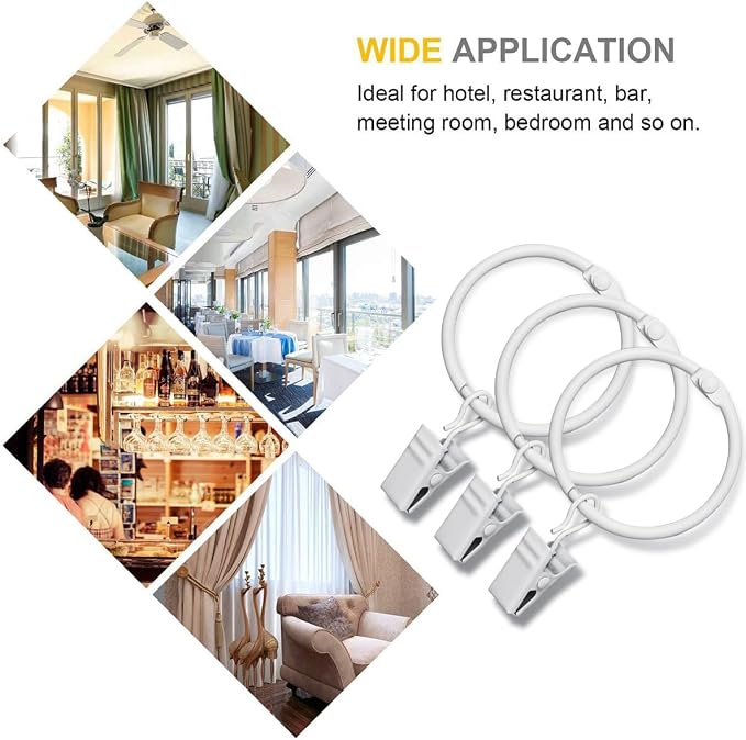 40 Pack Rings Curtain Clips Rustproof Metal Window Drapery Decorative Clips - Image 5