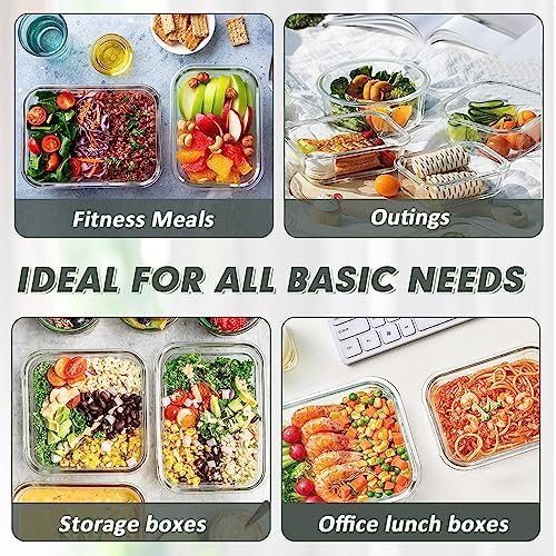 VERONES 12 Packs Glass Food Storage Containers Set - Image 6
